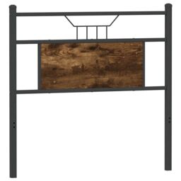 Berkfield Home Headboard Smoked Oak 75 cm Engineered Wood & Steel in Brown - thumbnail 6
