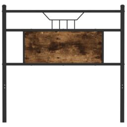 Berkfield Home Headboard Smoked Oak 75 cm Engineered Wood & Steel in Brown - thumbnail 4