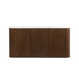Birlea Kagu 3 Door Sideboard Fluted Ribbed Walnut & Marble effect in Brown - thumbnail 9