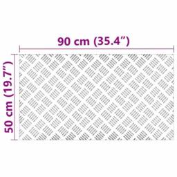 Berkfield Home Aluminium Checker Plates 2 pcs Anti-Slip 90x50 cm in Grey - Size: Medium - thumbnail 8