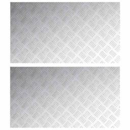Berkfield Home Aluminium Checker Plates 2 pcs Anti-Slip 90x50 cm in Grey - Size: Medium - thumbnail 2