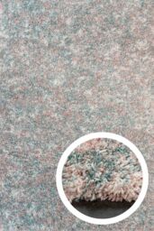 Kukoon Super Soft Mottled Teal Blue & Blush Pink Shaggy Living Room Area Rug in Light Blue - Size: 200 cm x 290 cm - thumbnail 1