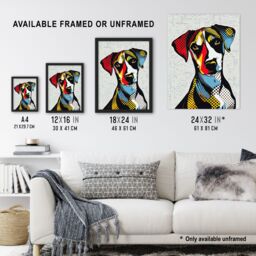"Artery8 Dog Lover Pop Art Cute Pet Fun Portrait Wall Art Print - Size: W24"" x H32""" - thumbnail 3