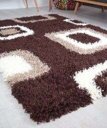 Bravich LTD Geometric Boxed Thick Shaggy Rug - California in Brown - Size: 200 cm x 290 cm - thumbnail 5