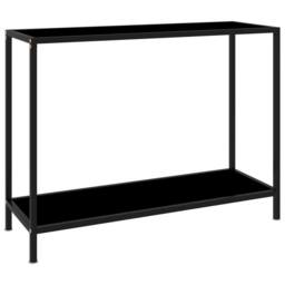 Berkfield Home Stylish Console Table Black 100x35x75 cm Tempered Glass - Size: 100 x 35 x 75 cm - thumbnail 2