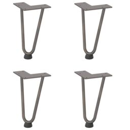 Berkfield Home Hairpin Table Legs 4 pcs Natural Steel 20 cm Solid Steel in Brown - thumbnail 2