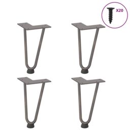 Berkfield Home Hairpin Table Legs 4 pcs Natural Steel 20 cm Solid Steel in Brown