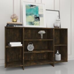 Berkfield Home Sideboard Smoked Oak 120x30x75 cm Engineered Wood in Brown - Size: 120 x 30 x 75 cm - thumbnail 4