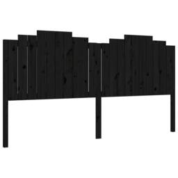 Berkfield Home Beautiful Bed Frame with Headboard Black 200x200 cm Solid Wood - thumbnail 8
