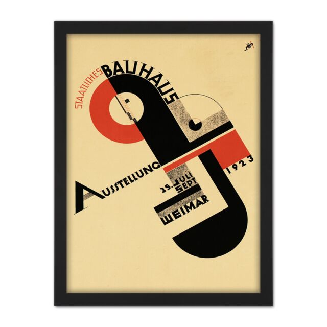 "Artery8 Wall Art Print Exhibition Bauhaus Weimar Germany Large Framed Wall Décor Art in White - Size: W18"" x H24""" - image 1