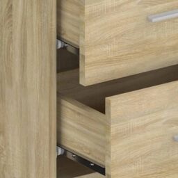 Berkfield Home Bed Headboard with Cabinets Sonoma Oak Engineered Wood in Brown - thumbnail 6