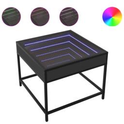 Berkfield Home Coffee Table with Infinity LED Black 50x50x41 cm - Size: 50 x 50 x 41 cm - thumbnail 1
