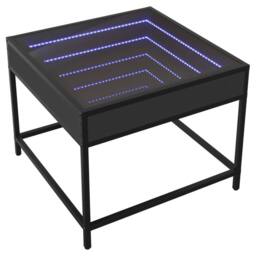 Berkfield Home Coffee Table with Infinity LED Black 50x50x41 cm - Size: 50 x 50 x 41 cm - thumbnail 3
