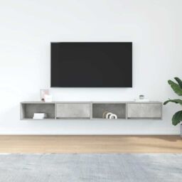 Berkfield Home TV Cabinets 2 pcs Concrete Grey 100x31x25.5 cm Engineered Wood - thumbnail 3