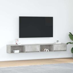 Berkfield Home TV Cabinets 2 pcs Concrete Grey 100x31x25.5 cm Engineered Wood - thumbnail 1
