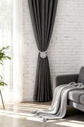 Living and Home 2-Pack Silver Crystal Flower Magnetic Curtain Tie backs with Elastic Spring - thumbnail 2
