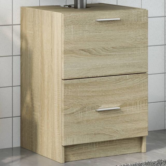 Berkfield Home Sink Cabinet Sonoma Oak 40x37x59 cm Engineered Wood in Brown - Size: 40 x 37 x 59 cm - image 1