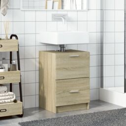 Berkfield Home Sink Cabinet Sonoma Oak 40x37x59 cm Engineered Wood in Brown - Size: 40 x 37 x 59 cm - thumbnail 3