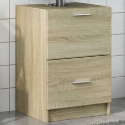 Berkfield Home Sink Cabinet Sonoma Oak 40x37x59 cm Engineered Wood in Brown - Size: 40 x 37 x 59 cm - thumbnail 1