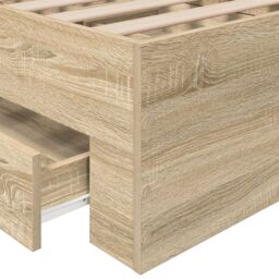 Berkfield Home Bed Frame Sonoma Oak 90x190 cm Engineered Wood in Brown - thumbnail 8