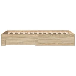 Berkfield Home Bed Frame Sonoma Oak 90x190 cm Engineered Wood in Brown - thumbnail 6