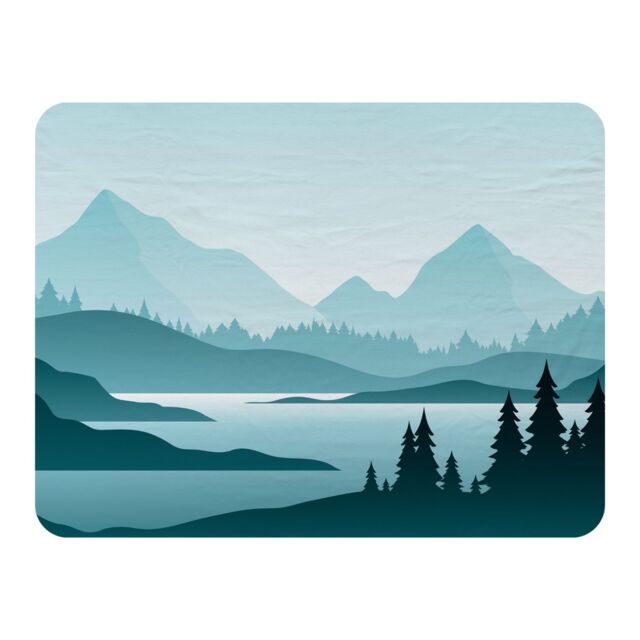 Benjamin Tate Design abstract mountain landscape Designer Blanket in Natural - Size: 120 cm x 150 cm - image 1