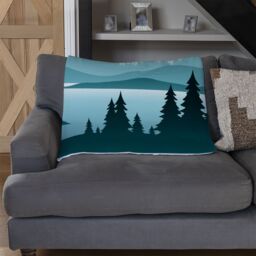 Benjamin Tate Design abstract mountain landscape Designer Blanket in Natural - Size: 120 cm x 150 cm - thumbnail 2