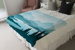 Benjamin Tate Design abstract mountain landscape Designer Blanket in Natural - Size: 120 cm x 150 cm - thumbnail 4