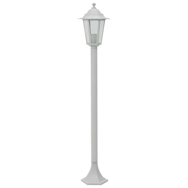 Berkfield Home Garden Post Lights 6 pcs E27 110 cm Aluminium White - image 1