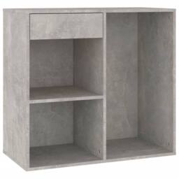 Berkfield Home Elegant Cosmetic Cabinet Concrete Grey 80x40x75 cm Engineered Wood - Size: 80 x 40 x 75 cm - thumbnail 3