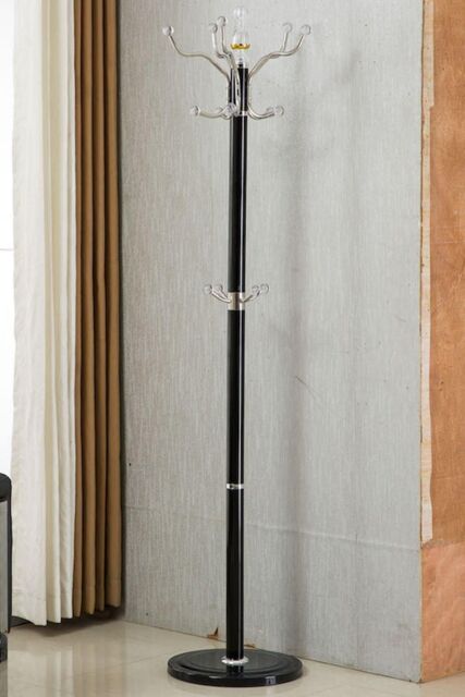 Modernique Metallo Metal & transparent Tube 185 cm High Coat Rack with Heavy Sturdy 38 cm Base in Black - image 1