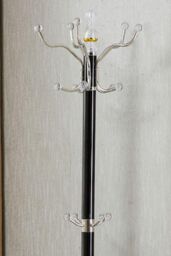 Modernique Metallo Metal & transparent Tube 185 cm High Coat Rack with Heavy Sturdy 38 cm Base in Black - thumbnail 2