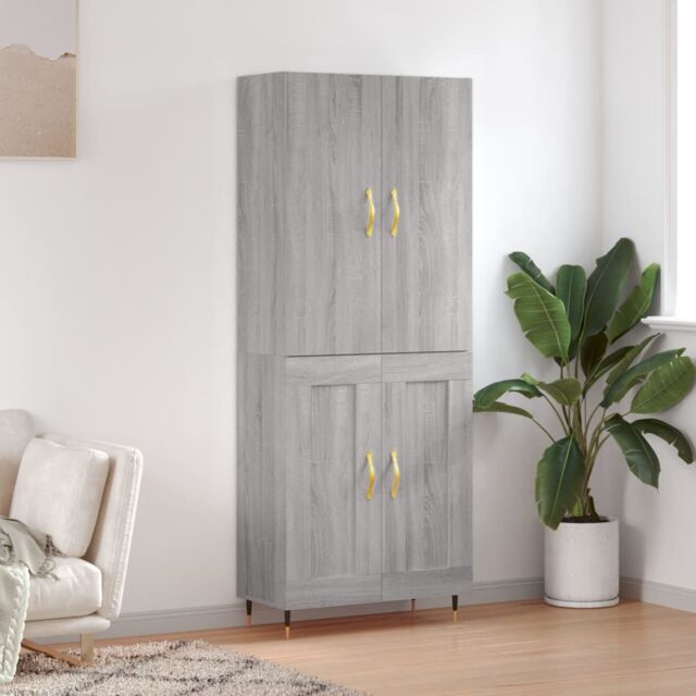 Berkfield Home Highboard Grey Sonoma 69.5x34x180 cm Engineered Wood - image 1