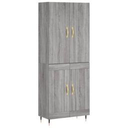 Berkfield Home Highboard Grey Sonoma 69.5x34x180 cm Engineered Wood - thumbnail 2