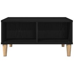 Berkfield Home Black Oak Coffee Table - 60x60x30 cm, Made of Engineered Wood - Size: 60 x 60 x 30 cm - thumbnail 6