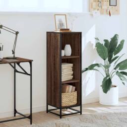 Berkfield Home Book Cabinet Brown Oak 33.5x33x107.5 cm Engineered Wood - thumbnail 3