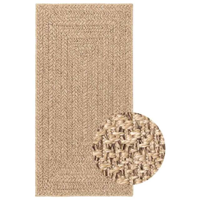 Berkfield Home Rug ZIZUR Beige 80x250 cm Jute Look Indoor & Outdoor - Size: Medium - image 1