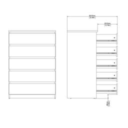 Wyld Haus Budapest Tall Chest of Drawers Natural Oak Effect 5 Drawers - thumbnail 9