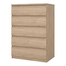 Wyld Haus Budapest Tall Chest of Drawers Natural Oak Effect 5 Drawers - thumbnail 4