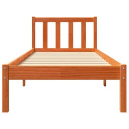Berkfield Home Bed Frame without Mattress Wax Brown 100x200 cm Solid Wood Pine - thumbnail 4