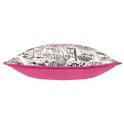 Furn Shiitake Happens Abstract Velvet Piped Cushion in Fuchsia - Size: 45 cm x 45 cm - thumbnail 4