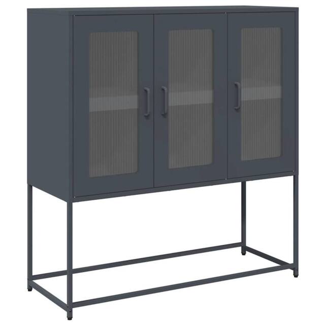 Berkfield Home Sideboard Anthracite 100.5x39x107 cm Cold-rolled Steel in Charcoal - image 1
