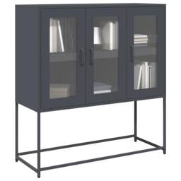 Berkfield Home Sideboard Anthracite 100.5x39x107 cm Cold-rolled Steel in Charcoal - thumbnail 2