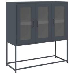 Berkfield Home Sideboard Anthracite 100.5x39x107 cm Cold-rolled Steel in Charcoal - thumbnail 1