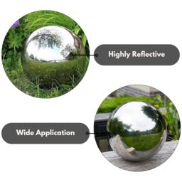 Marco Paul Stainless Steel Gazing Ball - 3pc Silver Polished Mirrored - thumbnail 5