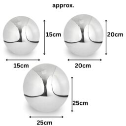 Marco Paul Stainless Steel Gazing Ball - 3pc Silver Polished Mirrored - thumbnail 2