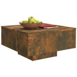 Berkfield Home Coffee Table Smoked Oak 60x60x31.5 cm Engineered Wood in Brown - thumbnail 3