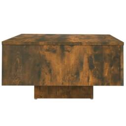 Berkfield Home Coffee Table Smoked Oak 60x60x31.5 cm Engineered Wood in Brown - thumbnail 4