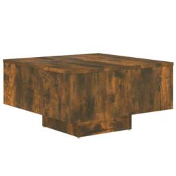 Berkfield Home Coffee Table Smoked Oak 60x60x31.5 cm Engineered Wood in Brown - thumbnail 2