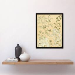 Artery8 Owen Jones Framed Wall Art Wild Rose Ivy Blackberry Vintage Botanical in Beige - Size: A4 - thumbnail 2